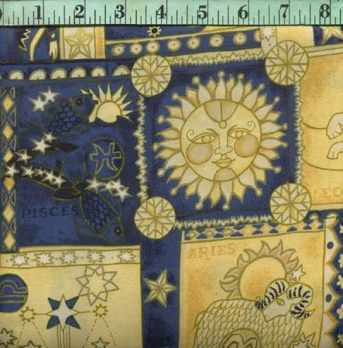 Alexander Henry - Blue & Gold Zodiac Blocks